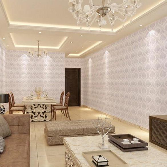 SIÊU RẺ Cuộn 10m decal giấy dán tường châu âu bạc khổ 45cm keo sẵn bóc dán
