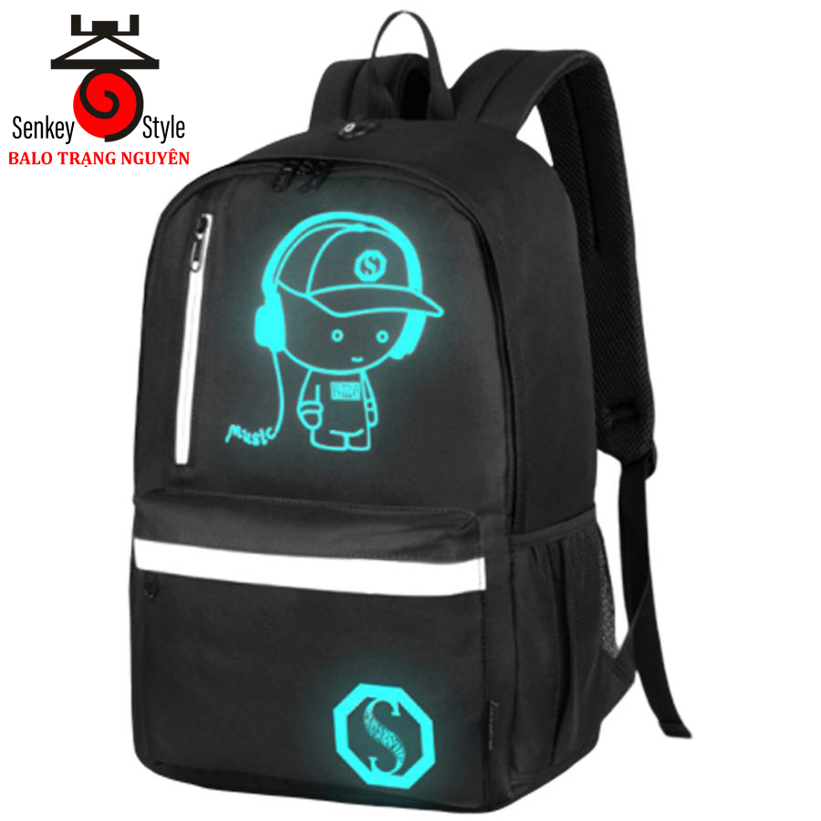 Balo Dạ Quang Phát Sáng Trong Đêm Senkey Style SKBL03 + Tặng kèm cáp sạc USB