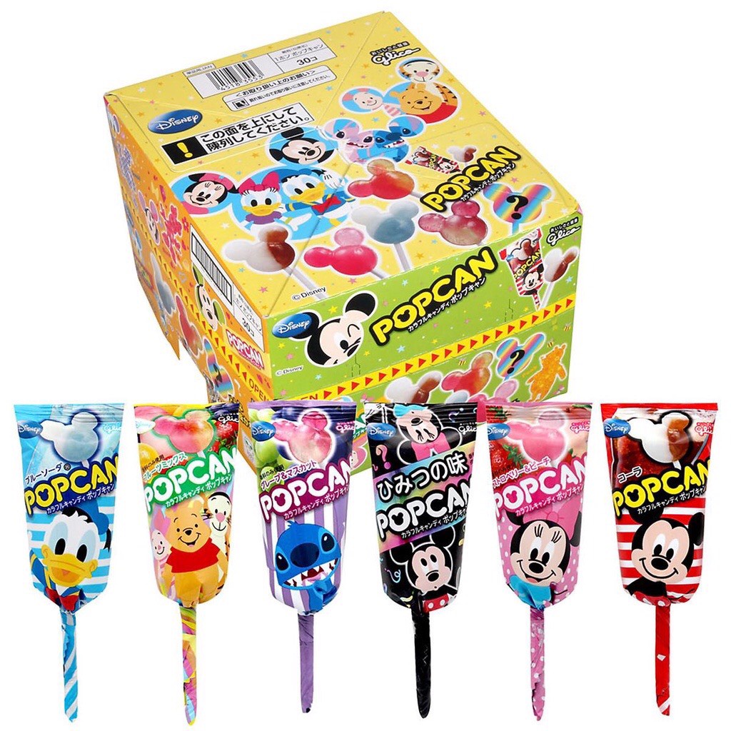 Kẹo mút Mickey Popcan Gilco Không gây sâu răng Vị Trái Cây Nhật Bản