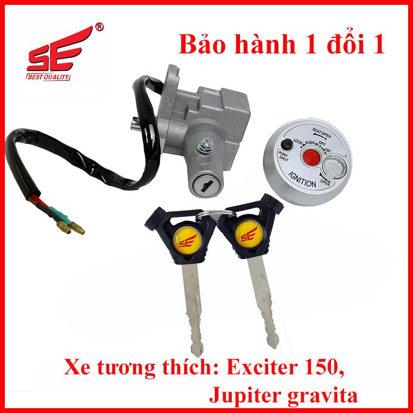 Bộ ổ khóa xe máy  JUPITER GRAVITA, Exciter 150 dòng 2 cạnh