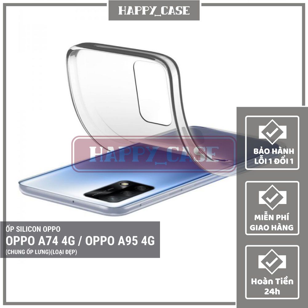 Ốp lưng điện thoại oppo a74 4g / oppo a95 4g thin transparent silicon