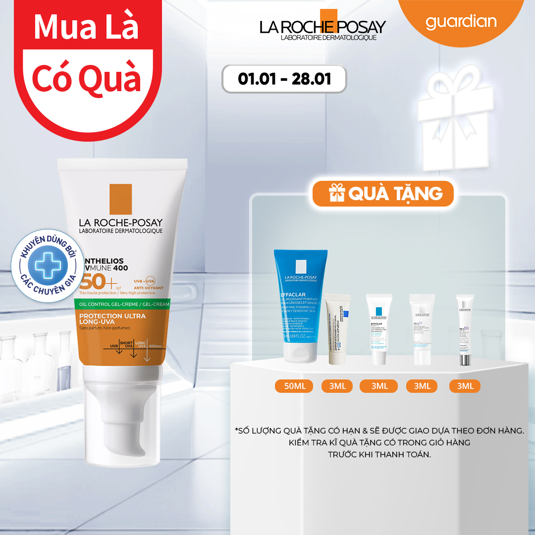 Kem Chống Nắng Kiểm Soát Nhờn Không Màu La Roche-Posay Anthelios Xl Spf50+ Uvb & Uva 50Ml