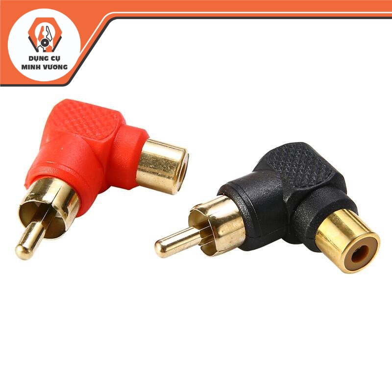 Bộ chuyển đổi ổ cắm RCA sang đầu cắm RCA góc phải nối dây âm thanh và video