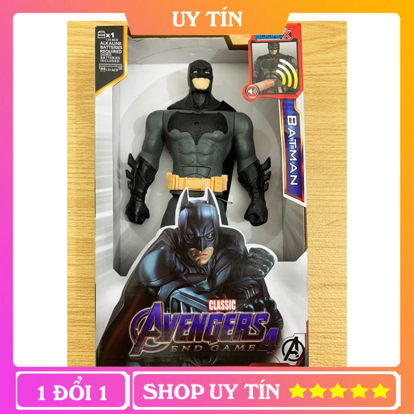 Đồ Chơi Mô Hình Batman Nhựa Đặc Cao 30cm Có Đèn Led Đỏ Và Phát Nhạc Cho Bé Đam Mê Sưu Tập - PHOMAIQUE