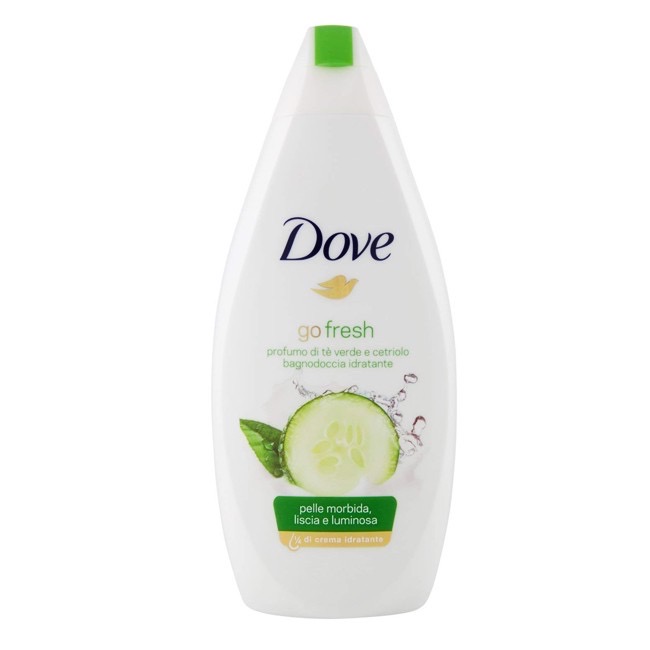 (Hàng UK) Sữa tắm Dove chiết xuất Dưa leo và Trà xanh hương thơm Tươi mát Kháng khuẩn 500ml.
