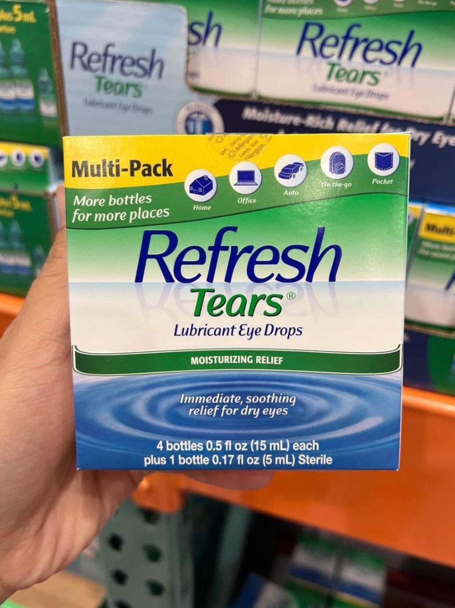 Set 5 chai nước mắt nhân tạo Refresh Tears Lubricant Eye Drops (4 chai x15ml + 1 chai x5ml)
