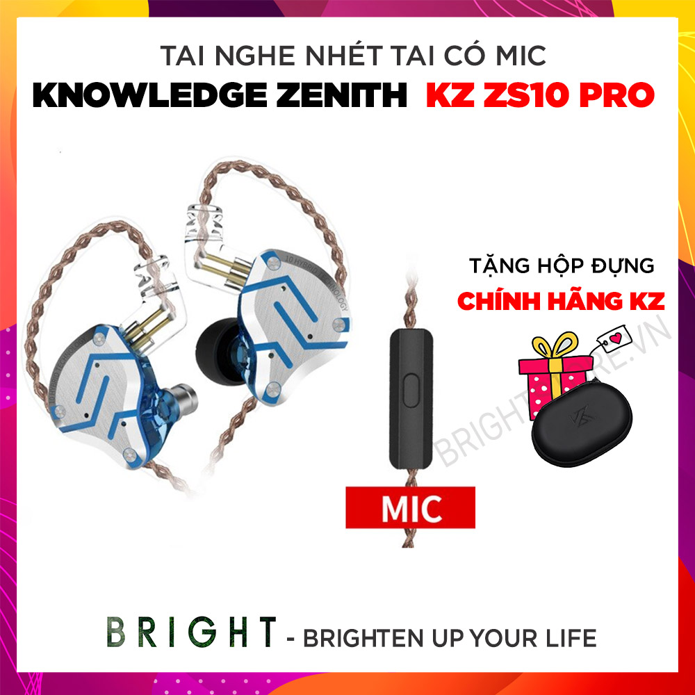[HCM]Tai Nghe Nhét Tai Có Mic KZ ZS10 Pro 4BA + 1DD