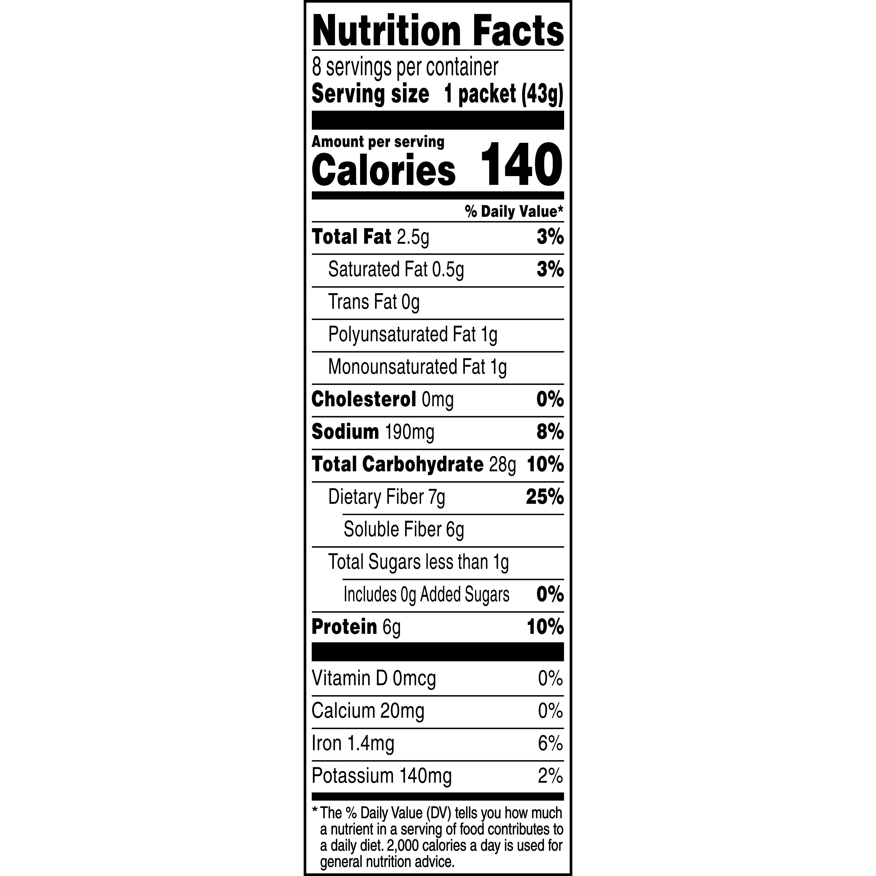 Ngũ cốc yến mạch ăn liền Quaker - 8 gói ăn liền (344gr) - Vị Maple & Brown Sugar (Fiber & Protein)