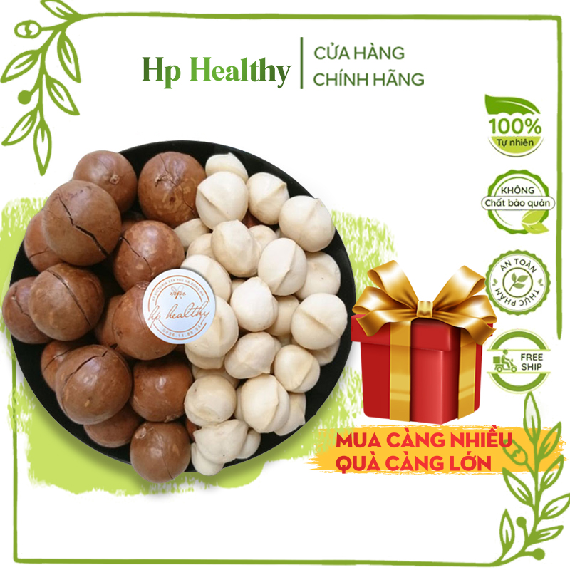 [ Tặng đồ khui ] Hạt Macca nứt vỏ size đại Hp Healthy 500G hạt bánh kẹo đồ ăn vặt mùa Tết mứt Têt khoa học có giấy VSATTP