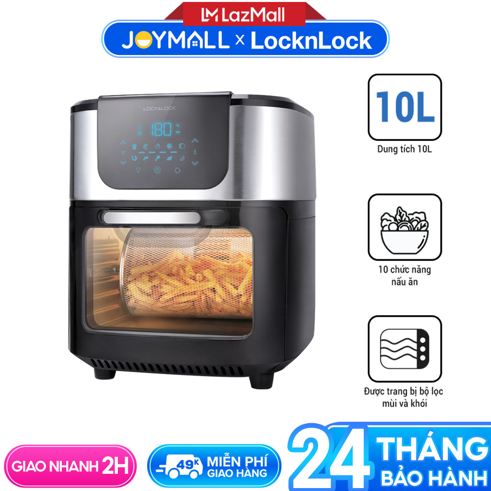 Lò nướng không khí Lock&Lock EJF691(10 lít) - Hàng chính hãng kết hợp của lò nướng nồi chiên, lò nướng, lò sấy thực phẩm - JoyMall