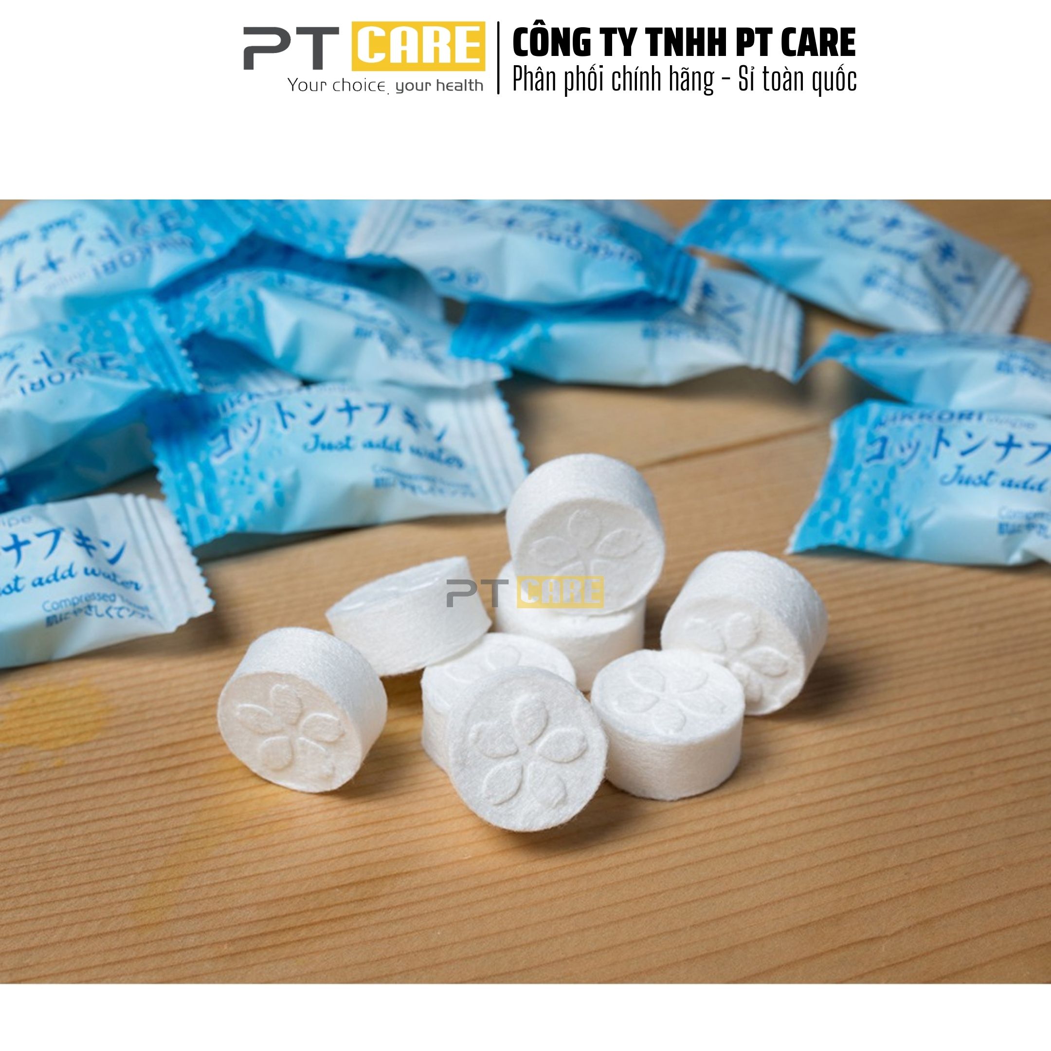 Pt care | 1 viên khăn giấy khô dạng nén nikkori - sản xuất theo công nghệ nhật bản