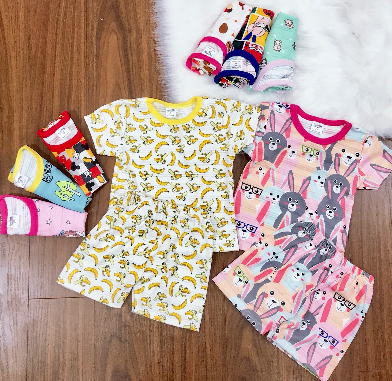 [HCM]COMBO 3 BỘ COTTON SỢI TRE THÁI CỘC TAY CHO BÉ - BỘ ĐỒ ĐÙI CHO BÉ MẶC HÈ