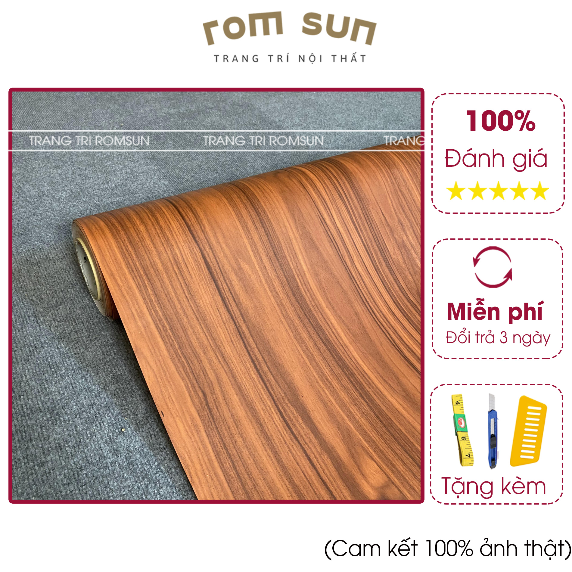 Giấy dán tường giả gỗ khổ 60cm, 1m2 dán phòng ngủ 3D - Decal miếng dán trang trí tường hàn quốc cao cấp decor tủ,phòng làm việc