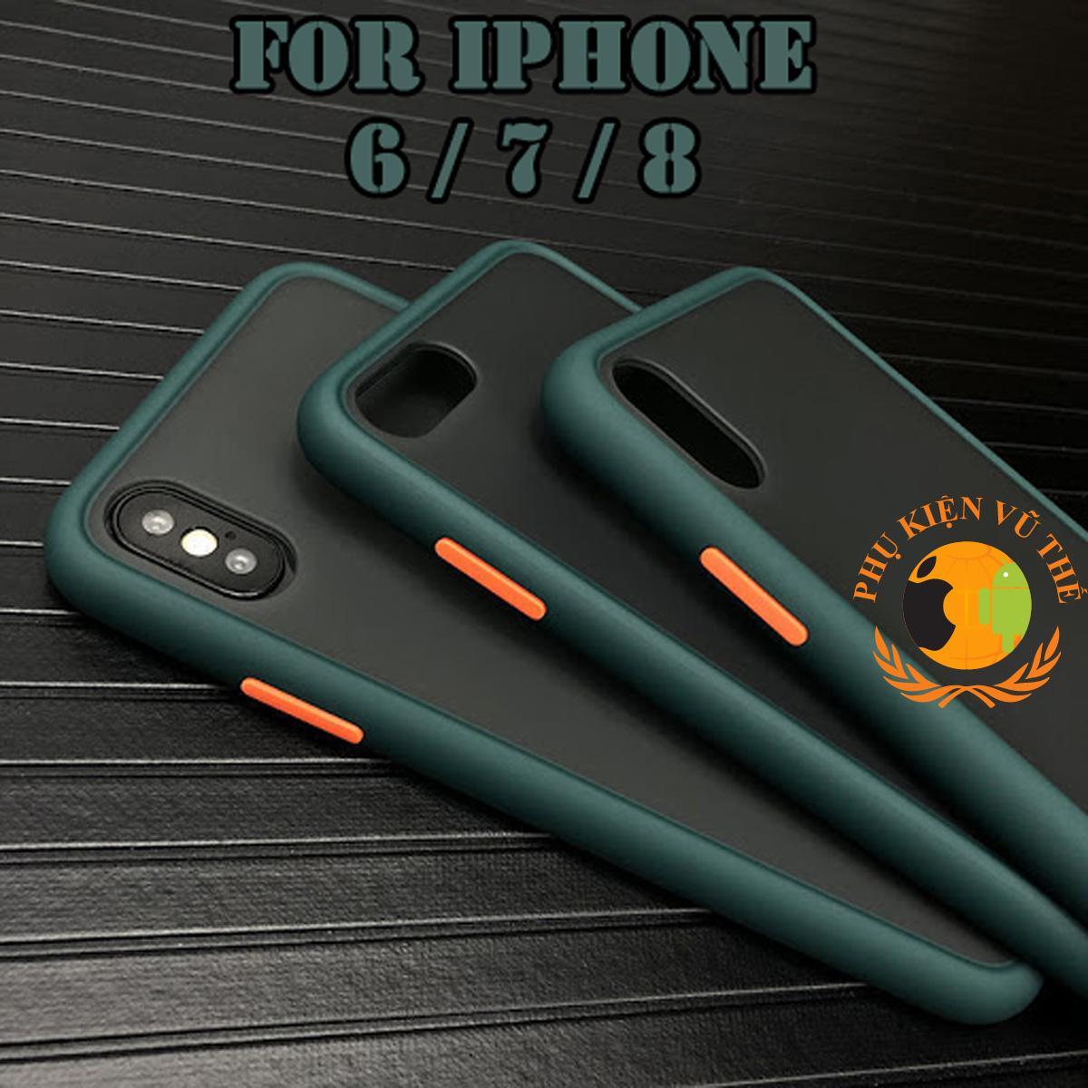 ỐP LƯNG IPHONE 6 / IPHONE 7 / IPHONE 8 NHÁM MỜ CẠNH 5 MÀU CHỐNG BẨN, CHỐNG VÂN TAY
