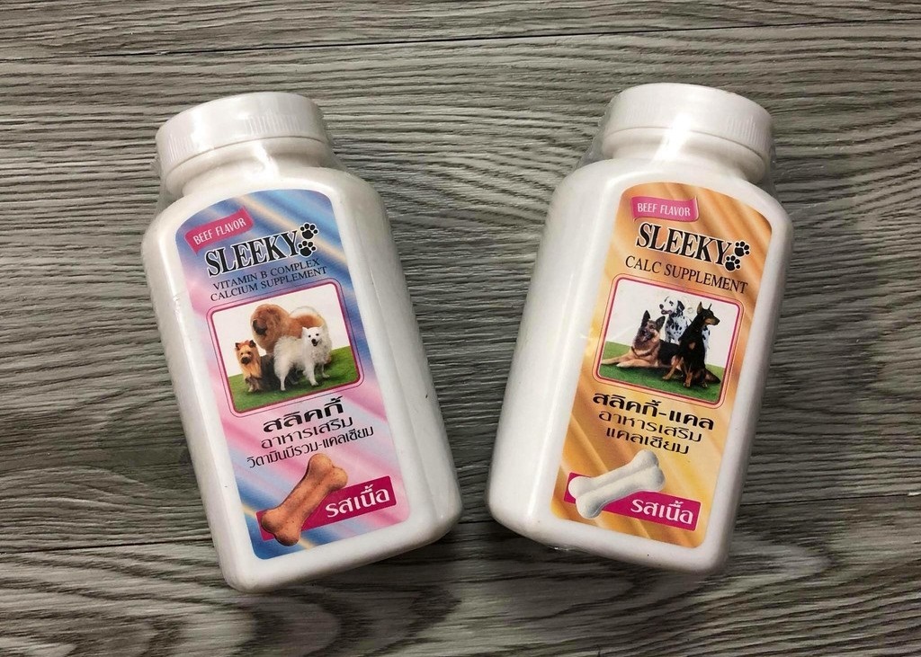 Canxi sleeky vị bò bổ sung canxi - vitamin cho chó mèo 140 viên/hộp