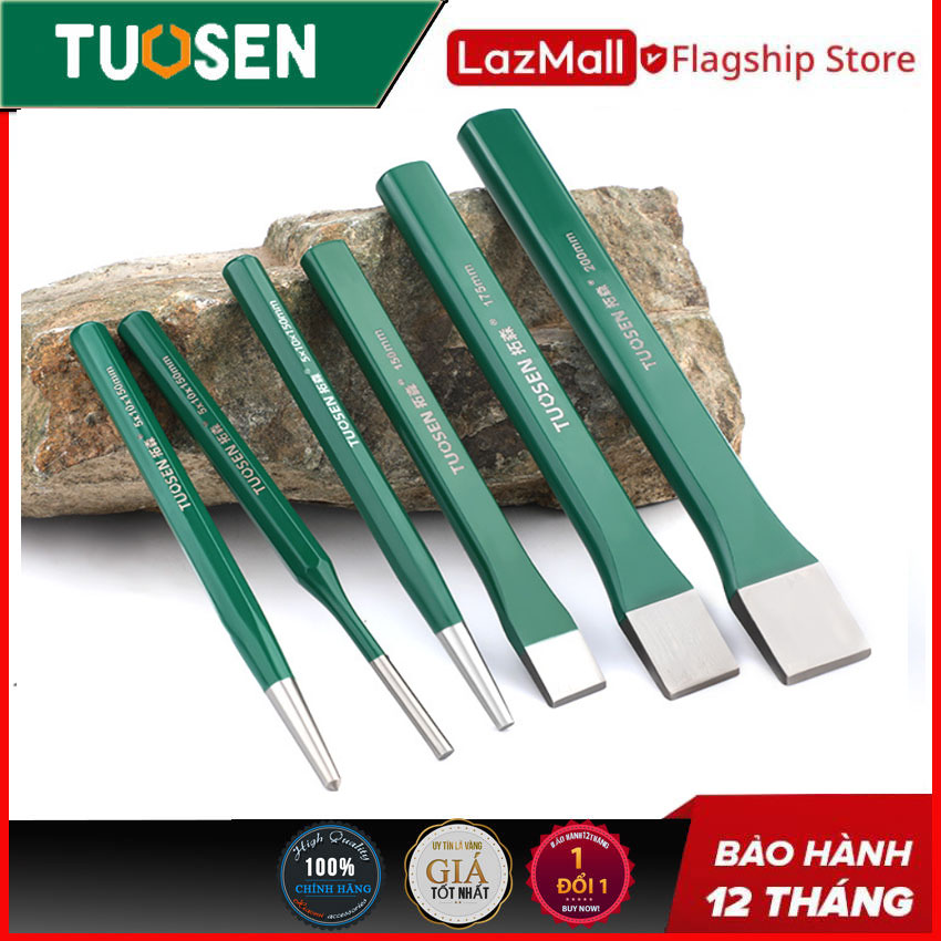 Đục phẳng đục sắt, đục nề, đục đá (Loại KHÔNG CÓ tay chắn cao su) - Một sản phẩm của TUOSEN TUOSEN