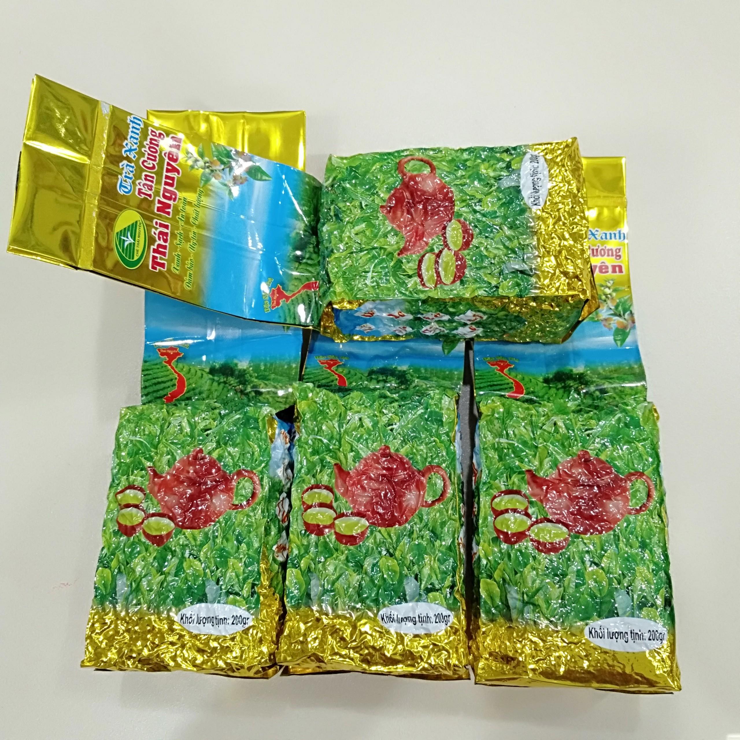 [HCM]Đặc sản trà xanh Tân Cương Thái Nguyên - Bộ 4 gói trà X 200 gram
