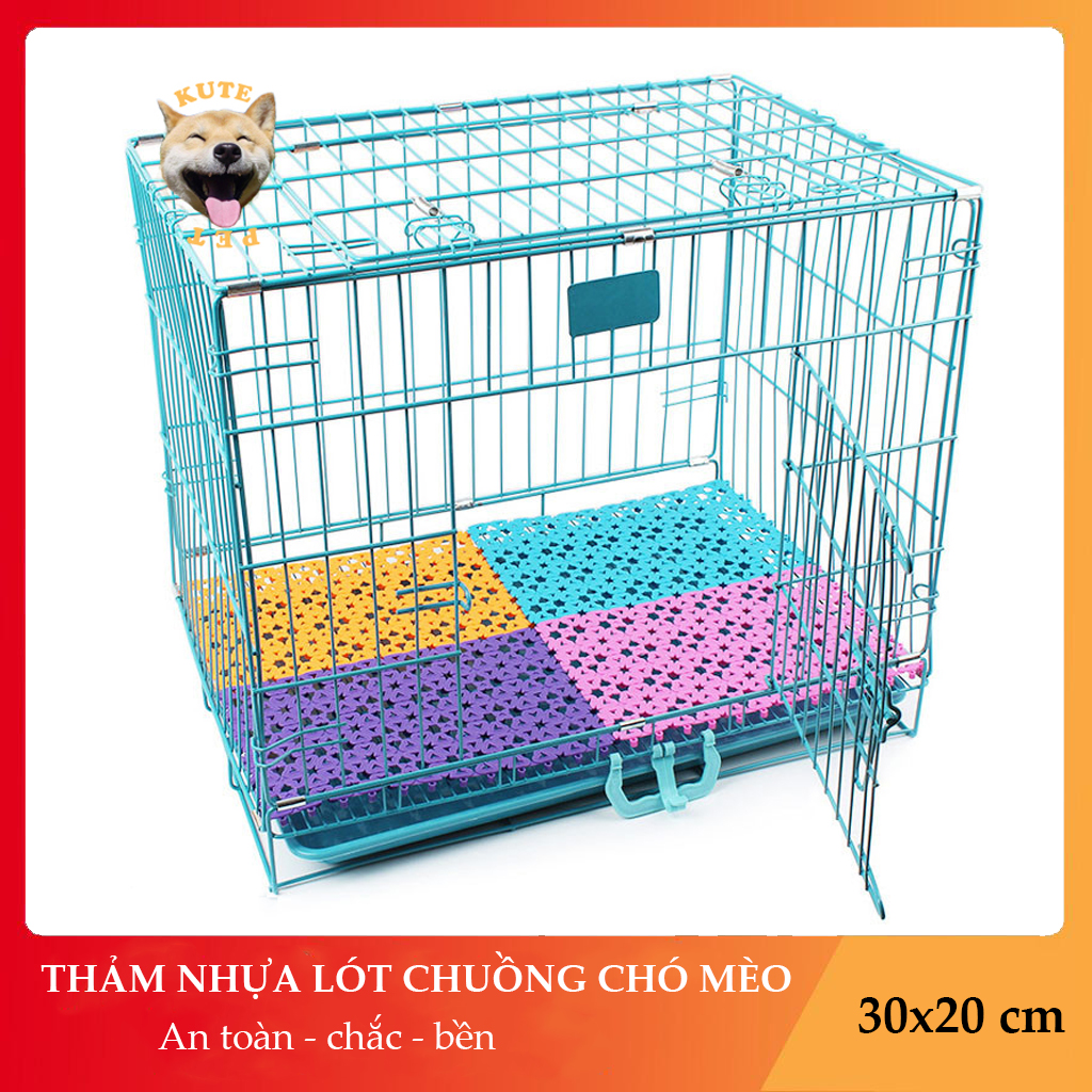 Tấm thảm nhựa lót chuồng chống lọt chân cho chó mèo thú cưng các màu