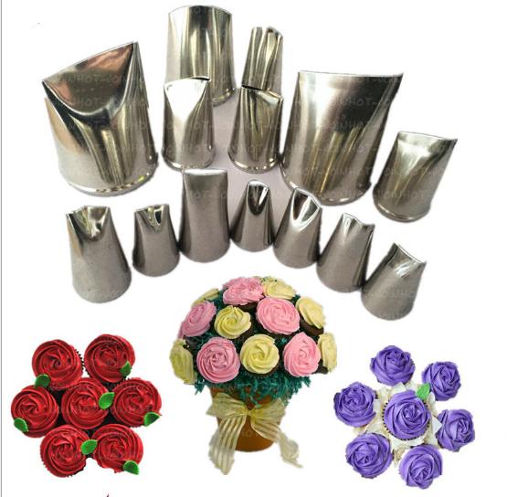 Set 14 Đui bắt kem Hoa hồng Hàn Quốc