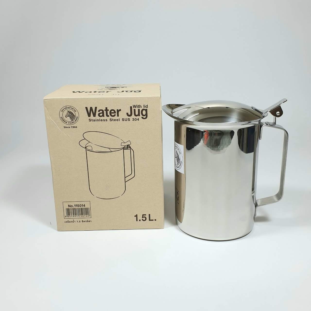 [HCM]Ca nước zebra inox có nắp 1,5L- 115014