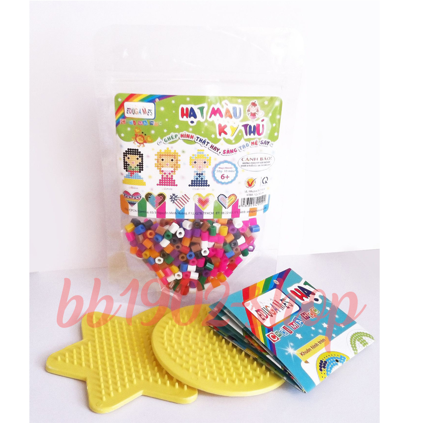 Hạt màu kỳ thú Edugames - Đồ chơi cho bé - Tặng kèm khuôn và giấy ủi