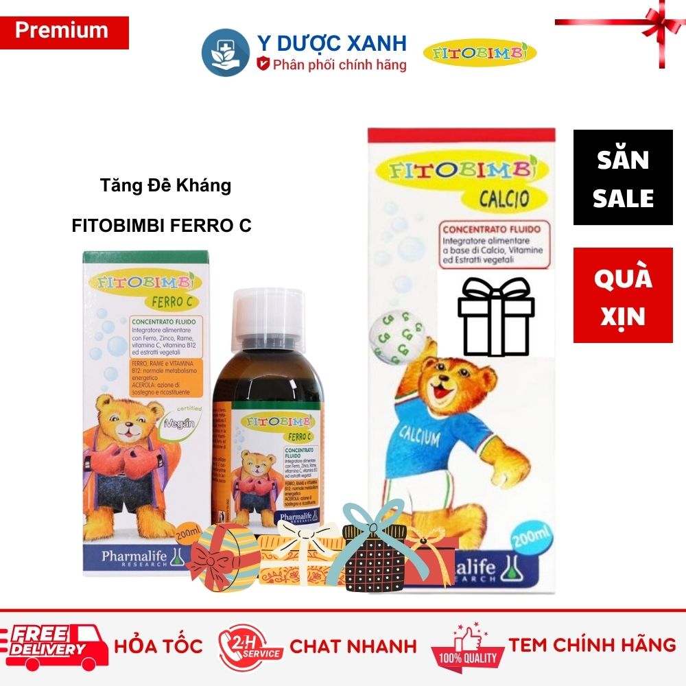 Fitobimbi ferro c, 200ml, siro tăng đề kháng cho bé - y dược xanh