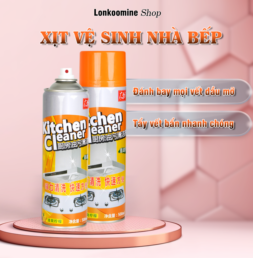Bình xịt vệ sinh nhà bếp đa năng kitchen cleaner 500ml , chai xịt vệ sinh nhà bếp, nhà tắm siêu sạch