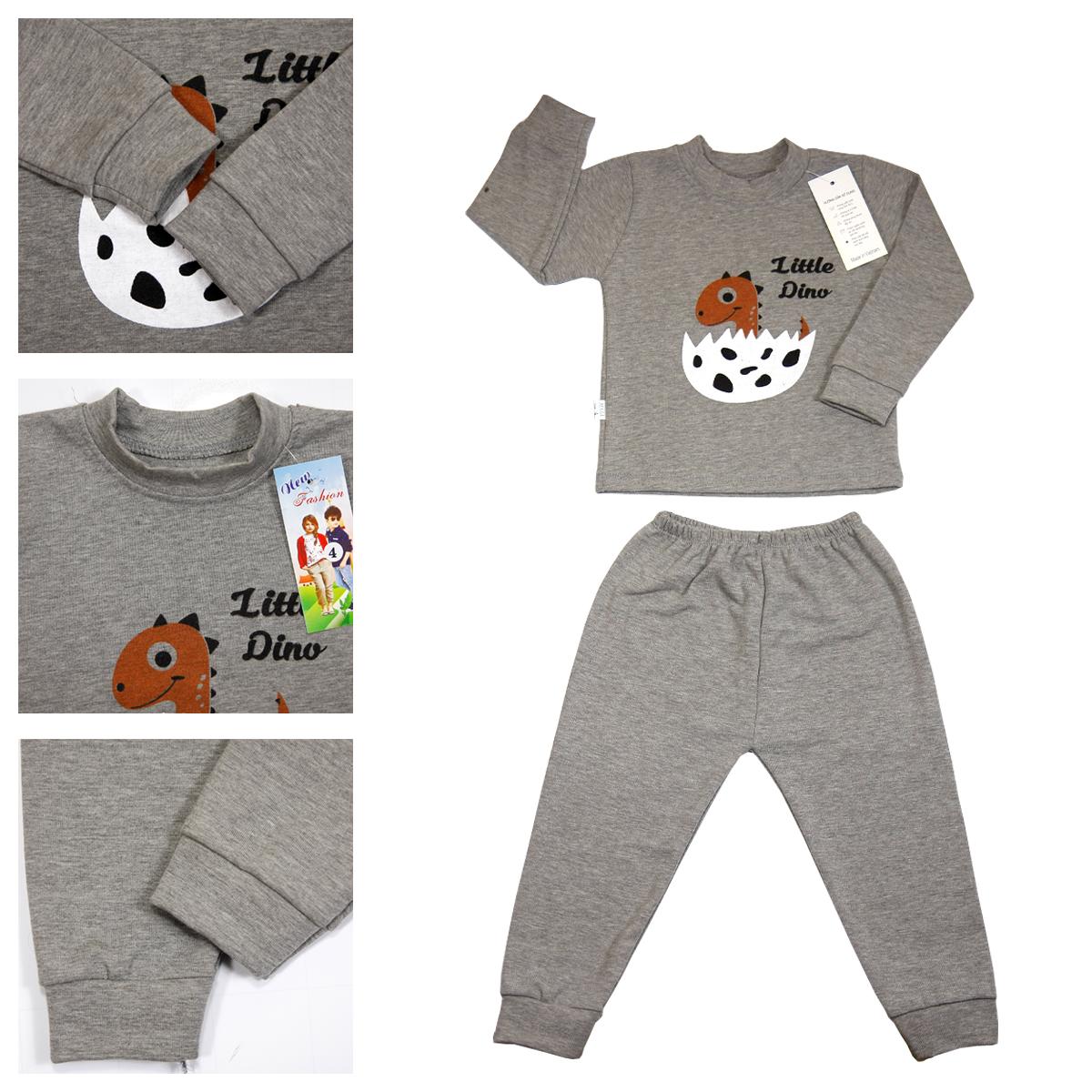 Bộ quần áo cotton len co giãn 4 chiều cho BÉ TRAI từ 6-18kg _BCTL35BT - ảnh thật - bộ quần áo thu đông cho bé bộ cotton len