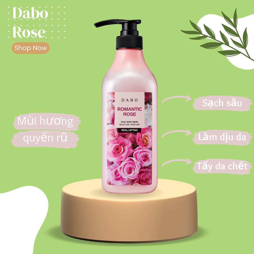 [HCM]Sữa tắm trắng da Hàn Quốc tinh chất từ hoa Hồng Dabo Romantic Rose ( 750ml )