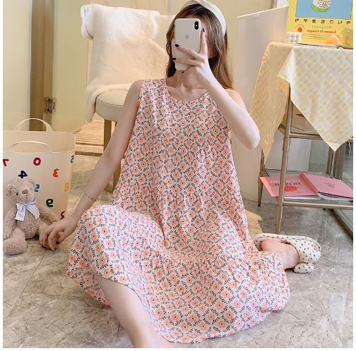 Váy ngủ, váy mặc nhà, váy cho bà bầu lanh lụa mềm mịn, nhẹ mát freesize