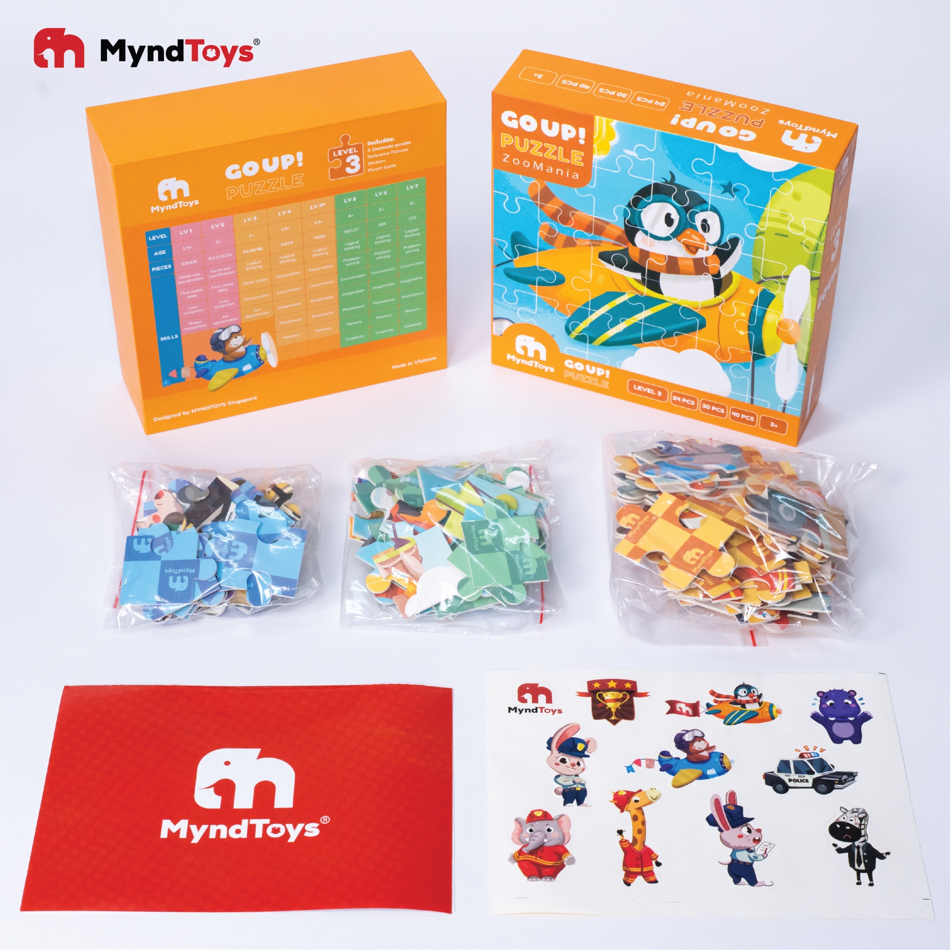 Bộ xếp hình Myndtoys Go up Puzzle ZooMania cho bé trên 3 tuổi