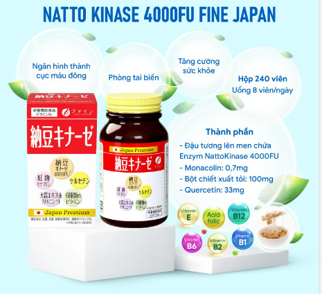 Viên uống hỗ trợ điều trị tai biến Nattokinase 4000 FU Fine Japan 240