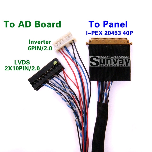 Cáp LVDS #06 cho màn Laptop 40 pin 1366x768 1280x800 1024x600 (4 cặp tín hiệu)