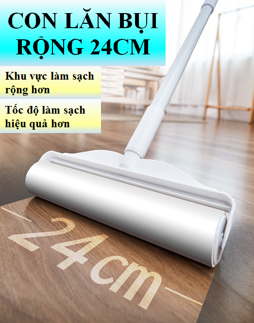 Cây Lăn Bụi 24Cm - Cán Dài 124Cm Có Thể Điều Chỉnh Được