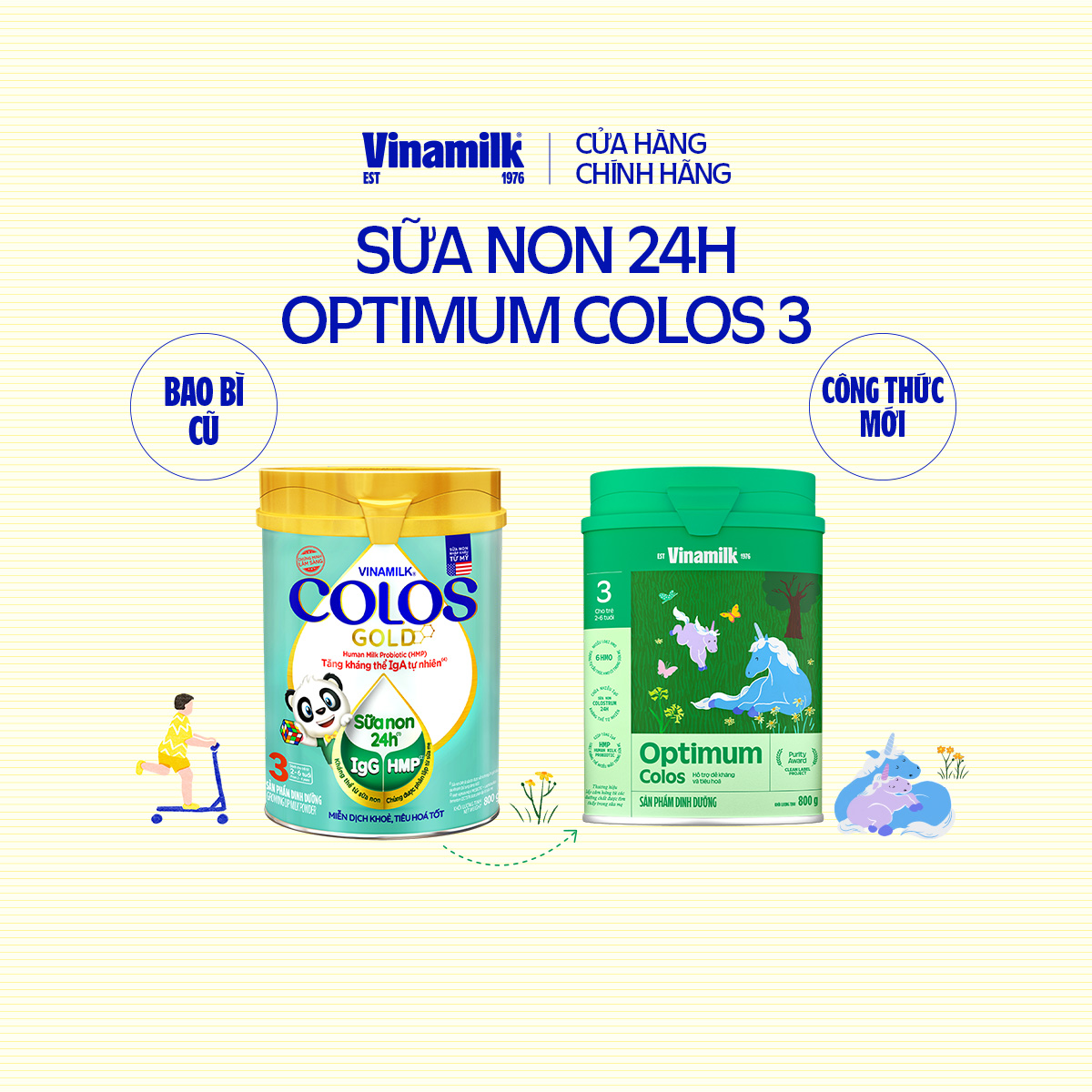 Sữa Non Vinamilk Colos Gold 3 800g (sữa bột cho trẻ từ 2 - 6 tuổi) - Miễn dịch khỏe, Bé lớn nhanh
