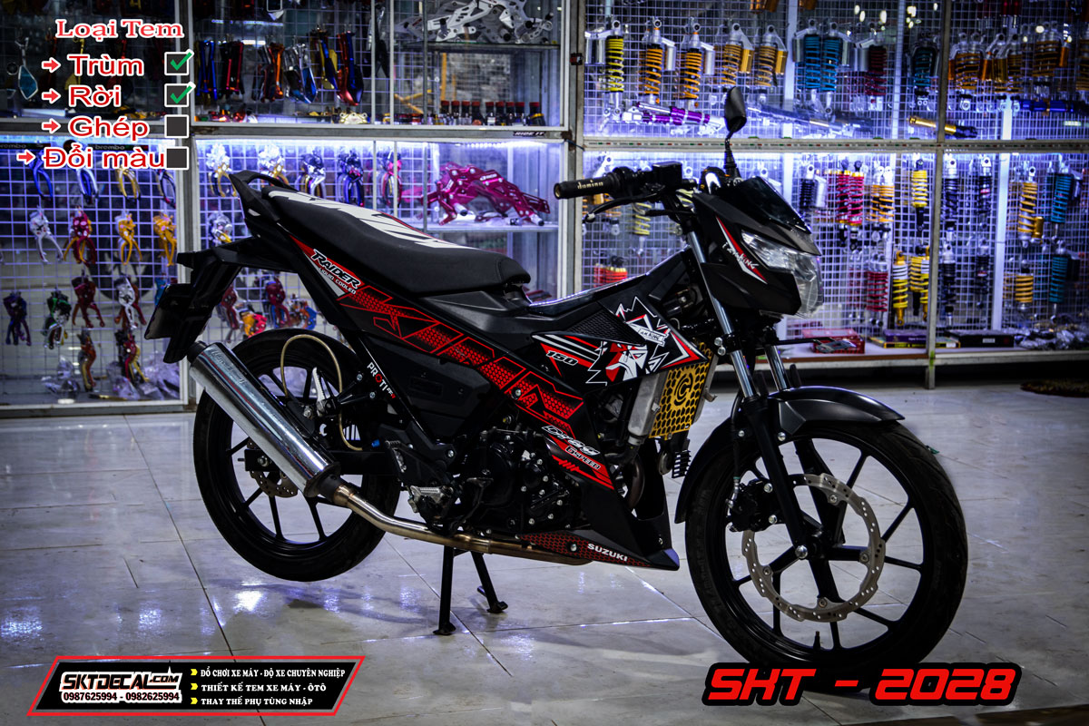 tem rời raider đen đỏ king drag candy cao cấp