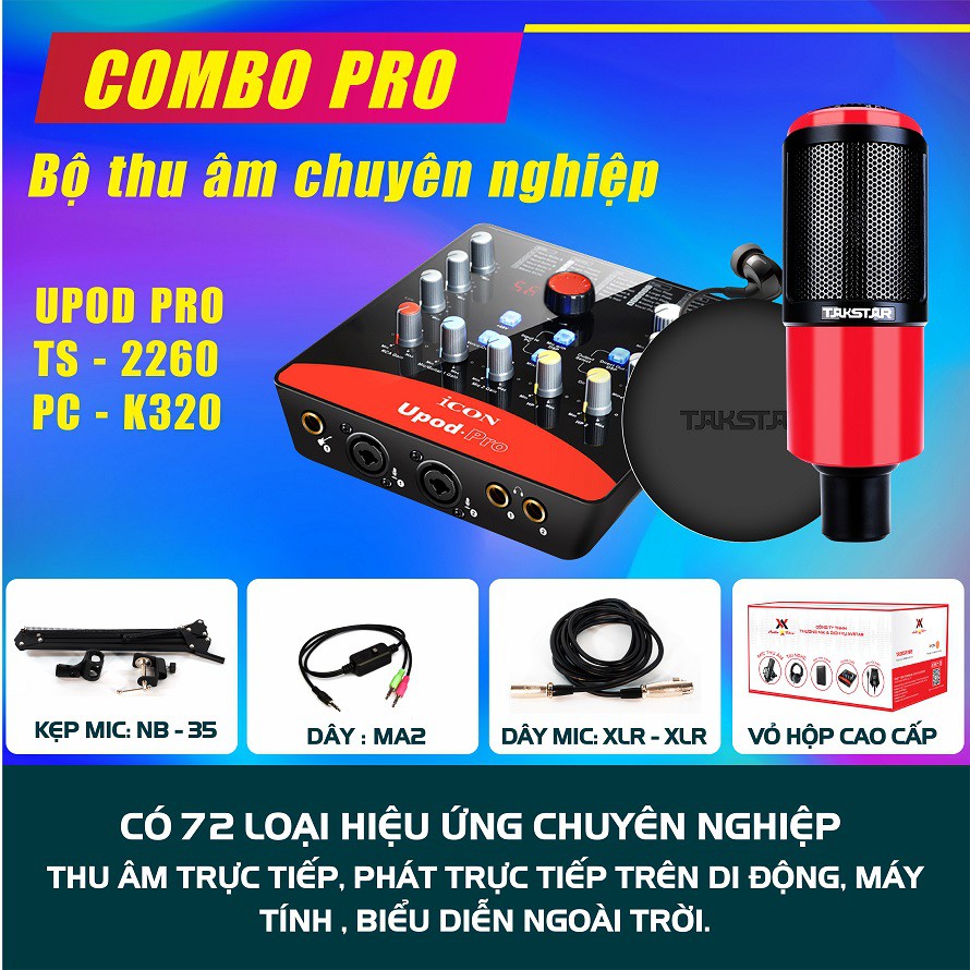 [HCM][Trả góp 0%][SALE CUỐI NĂM] Combo Micro Thu Âm Takstar PC-K320 + Soundcard Icon Upod-Pro Bộ Thu Âm Hát Live Chuyên Nghiệp ĐẸP Mắt cho Ra Những Bản Âm Trầm Ấm Trong Trẻo Sâu Lắng Chạm Đến Trái TimCủa Bạn