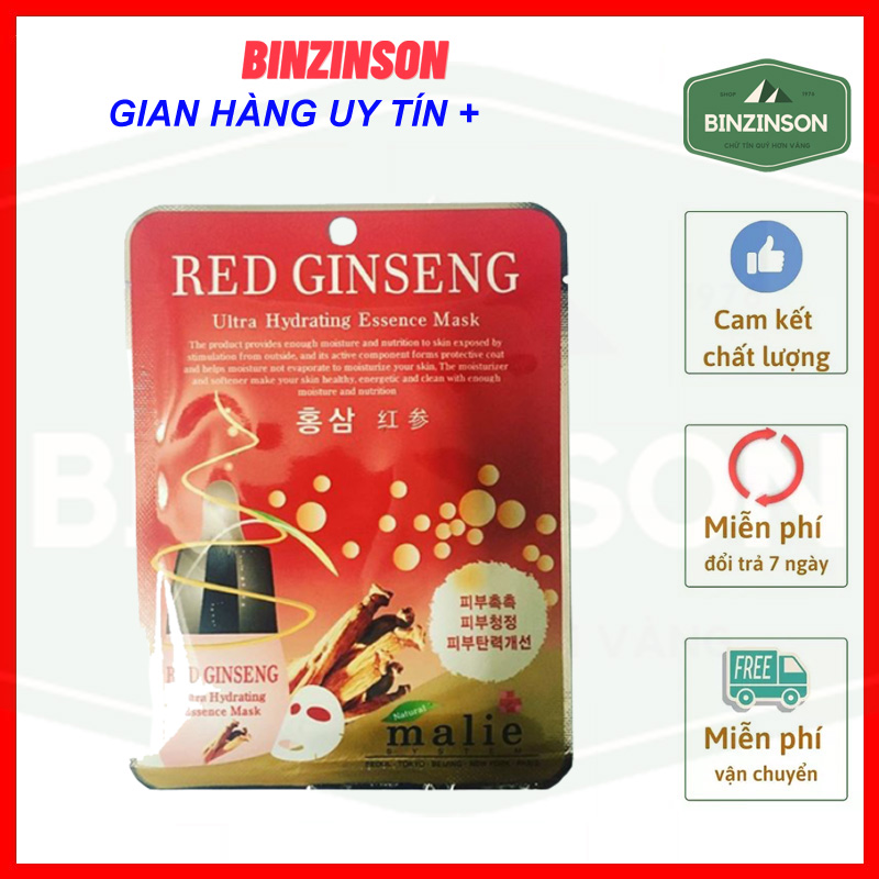 Mặt nạ hồng sâm Hàn Quốc Red Ginseng dưỡng da trắng hồng Hàn Quốc - BINZINSON