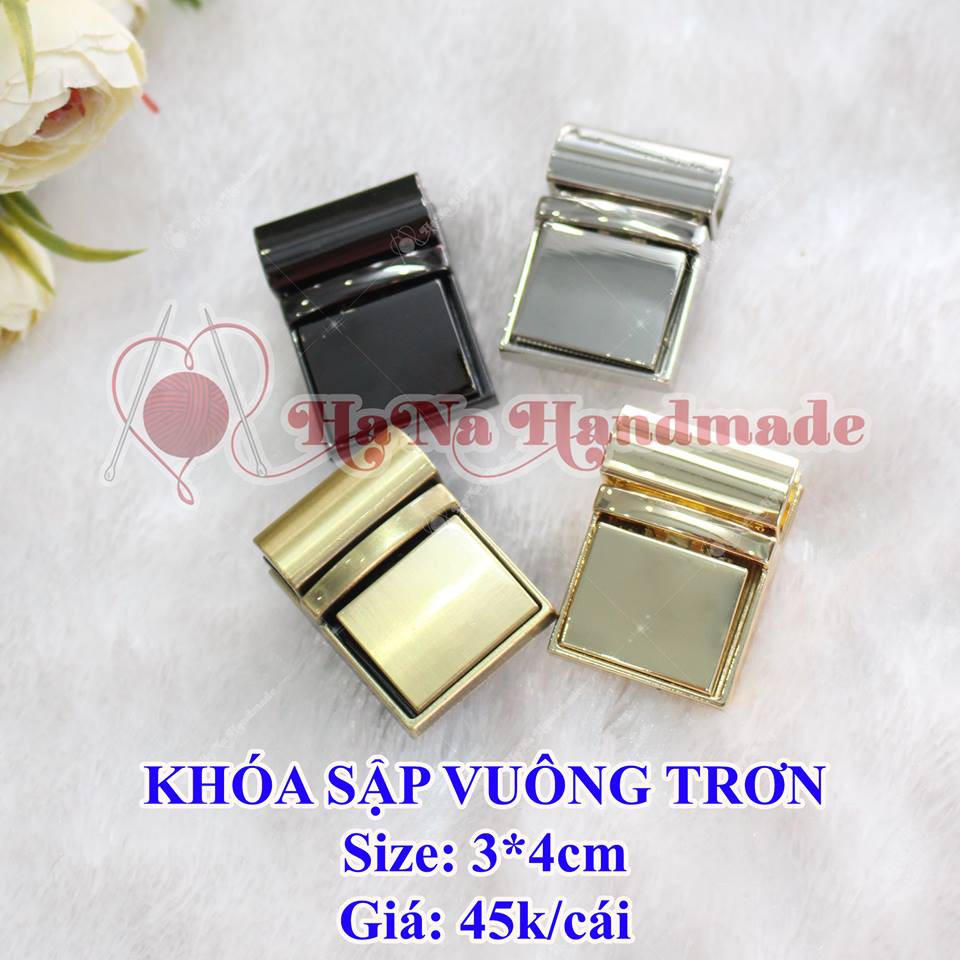 Khóa Sập Vuông Trơn gắn túi xách 45k/cái / khoá sập vuông trơn