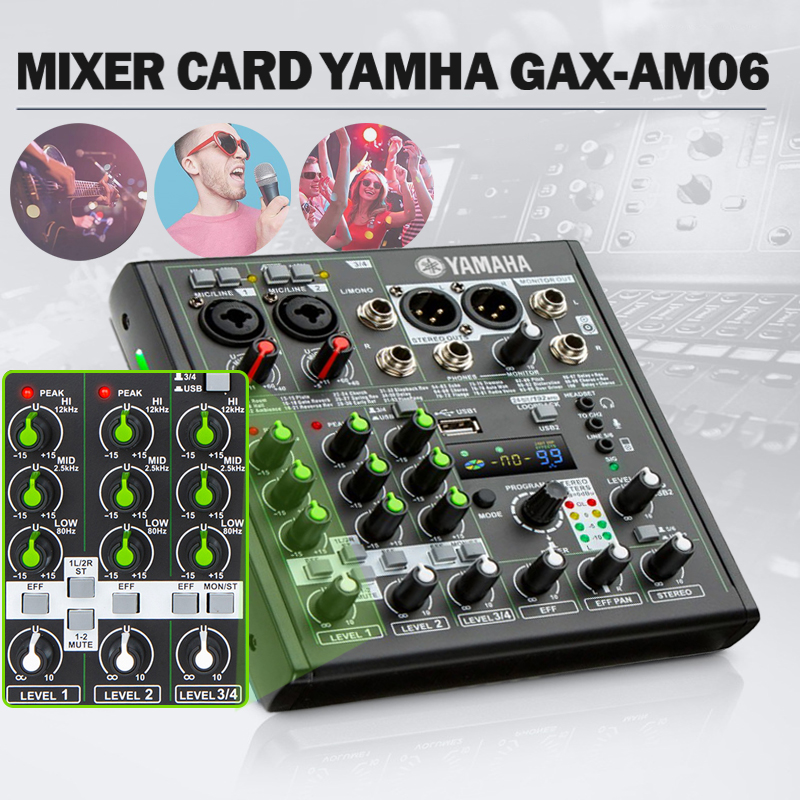 Mixer Sound Card Yamaha Livestream GAX-AM06 Chuyên Nghiệp 192khz/24bit Âm Thanh Trộn Sân Khấu Hiệu Suất Mạng Phát Sóng Không Dây Ngoài Trời
