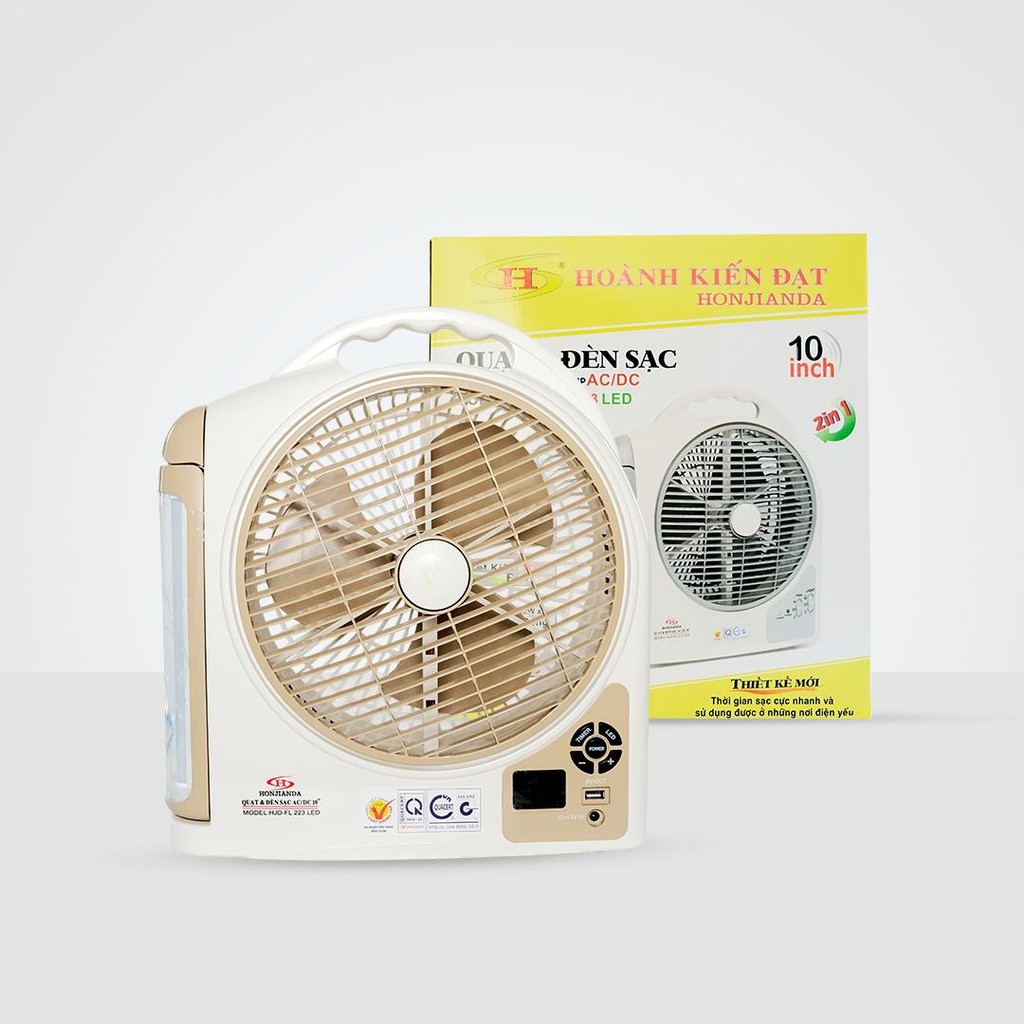 (2 BÌNH ắc quy ) QUẠT TÍCH ĐIỆN HONJIANDA HJD FL 223 THẾ HỆ MỚI ĐA CHỨC NĂNG.