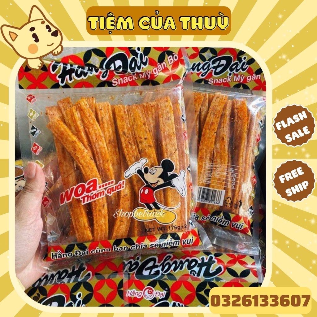 Snack mỳ gân bò hằng đại,176g~20 thanh snack đồ ăn vặt cay cay tuổi thơ