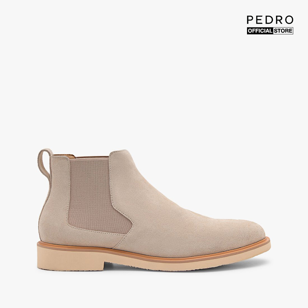 PEDRO - Giày boots nam mũi nhọn Camel Leather PM1-96380006-05