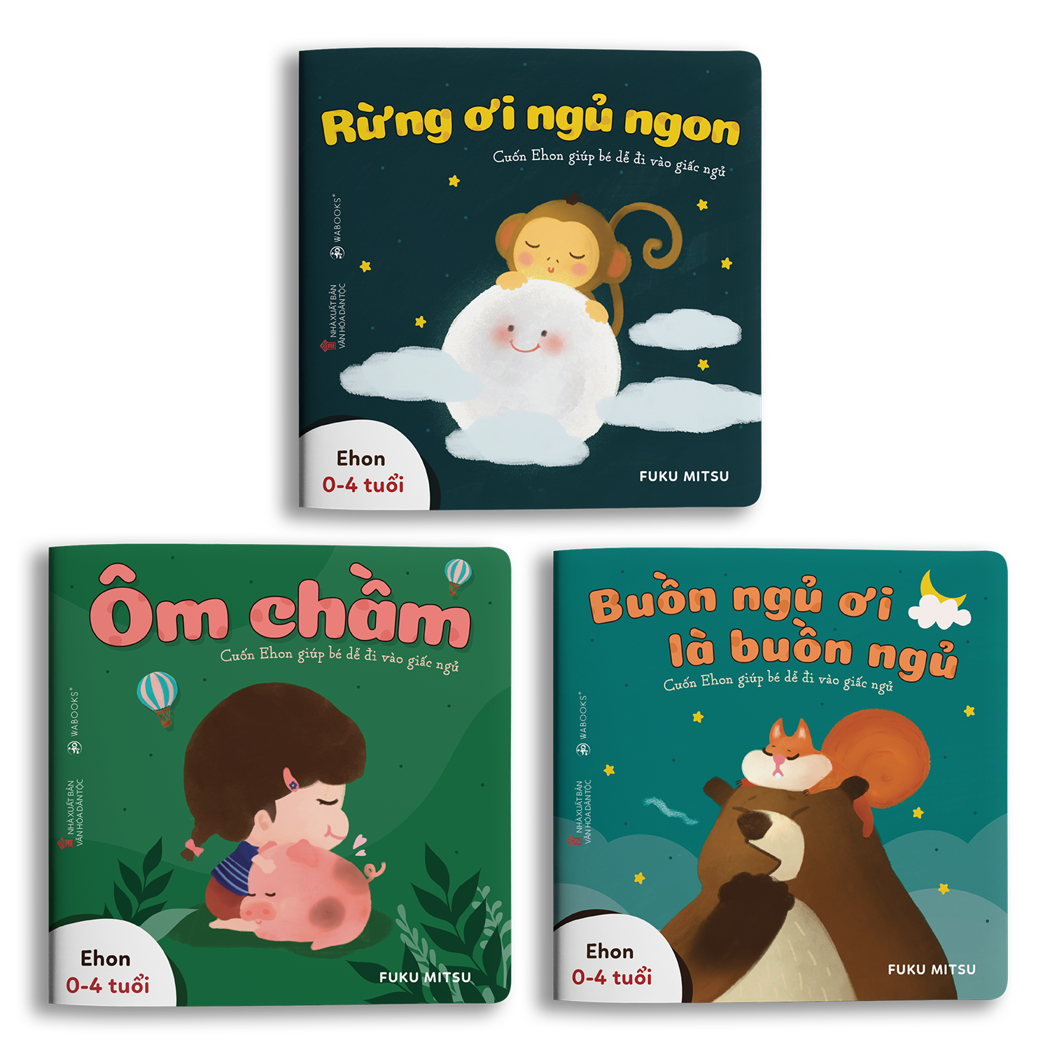 Sách ehon buồn ngủ ơi là buồn ngủ - bộ 3 cuốn - dành cho trẻ từ 0 - 4 tuổi