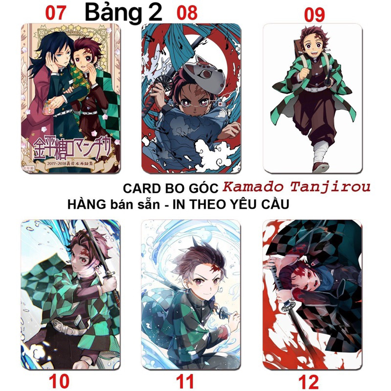 Ảnh card bo góc Kamatdo Tanjirou 6 tấm khác nhau Card in hình Kamatdo