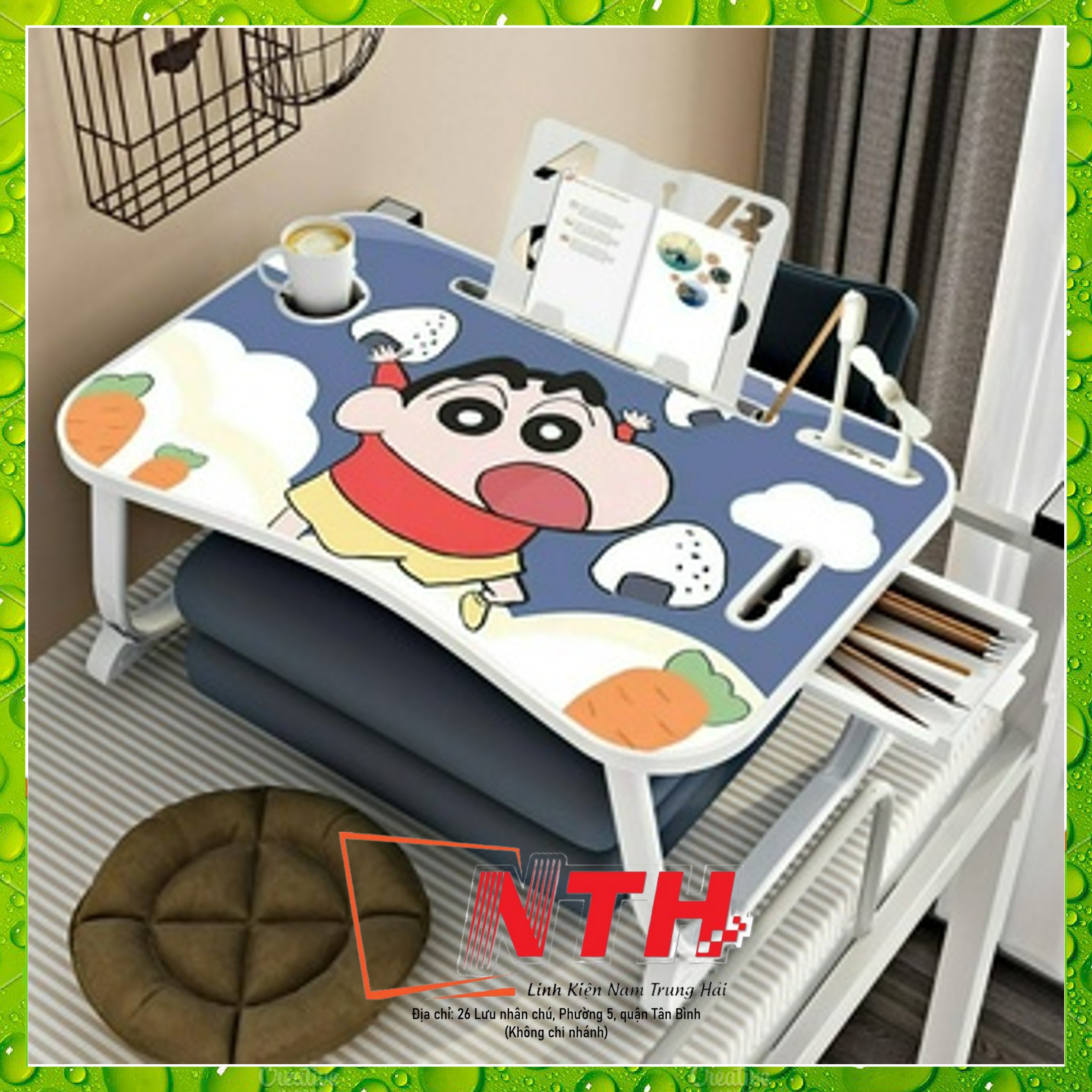 BÀN HỌC SINH GẤP GỌN CÓ KHAY ĐƯNG LY, GIÁ ĐỠ I-P-AD