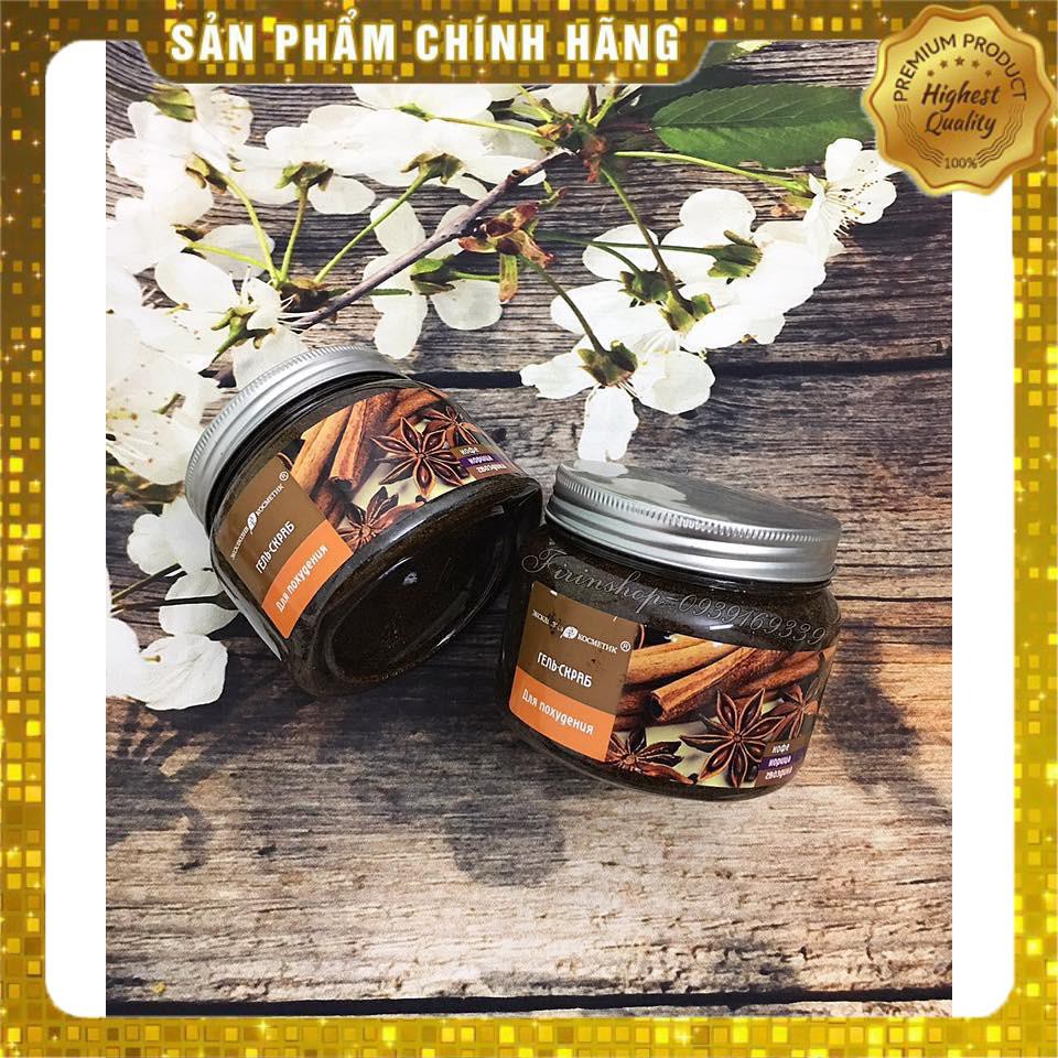 Tẩy da chết chiết xuất quế hồi và cafe của Nga sản phẩm tốt chất lượng cao cam kết như hình an toàn cho người sử dụng