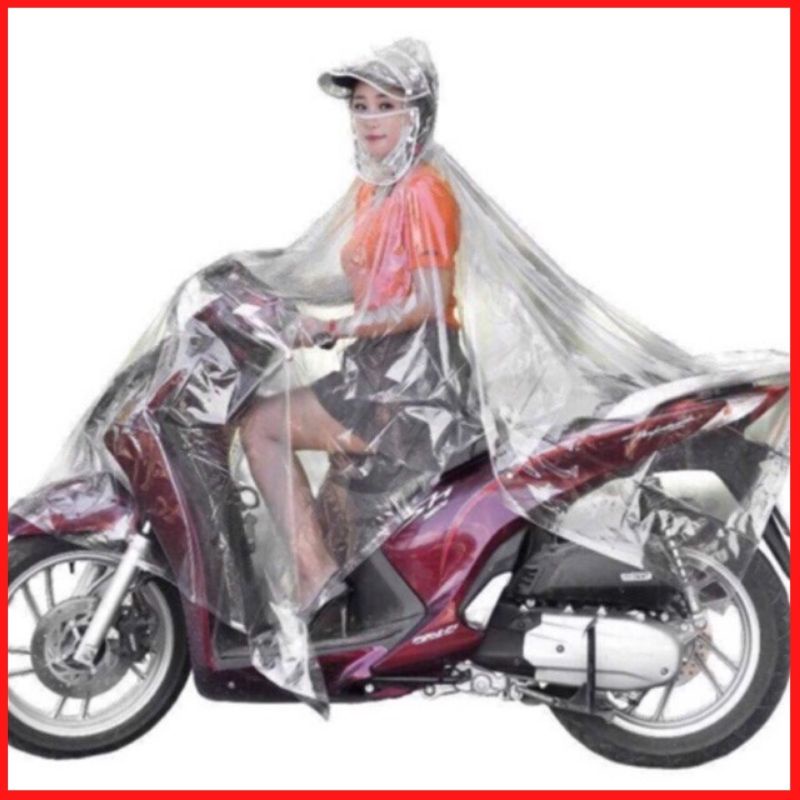 Áo mưa trong suốt 1 đầu, áo đi mưa cánh dơi thời trang dày dặn, chống thấm tuyệt đối