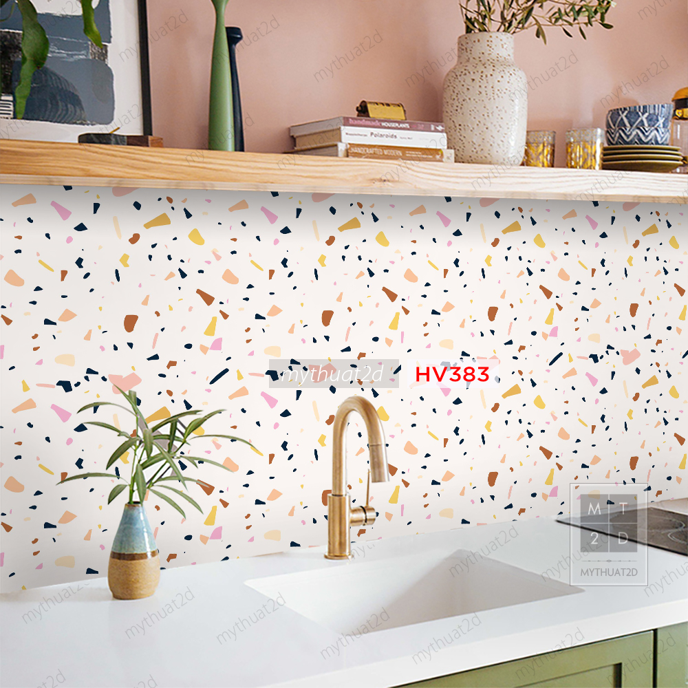 Set 2 mét dài Decal gạch bông dán bếp, dán tường, decor nhà cửa - mã HV383