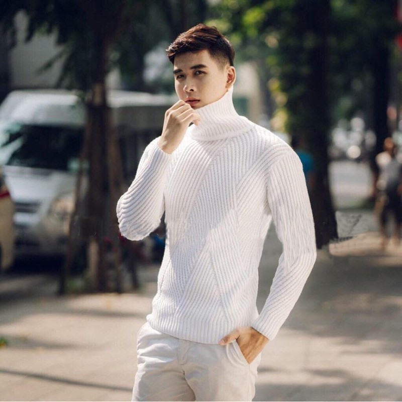Áo Len Nam Cổ Lọ Dệt Kim Chất Dày, Thời Trang Thu Đông Ấm CHUNK SHOP ( SALE Giá Khủng )